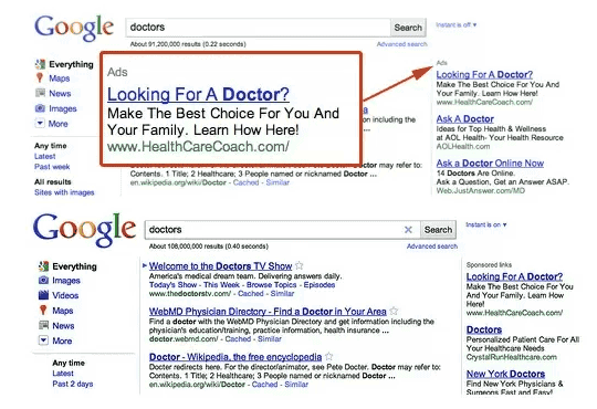 google ads on google search